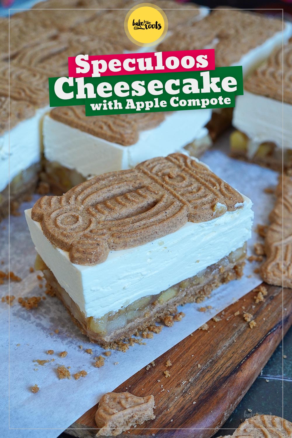 No-Bake Speculoos Cheesecakes with Apple Compote | Bake to the roots