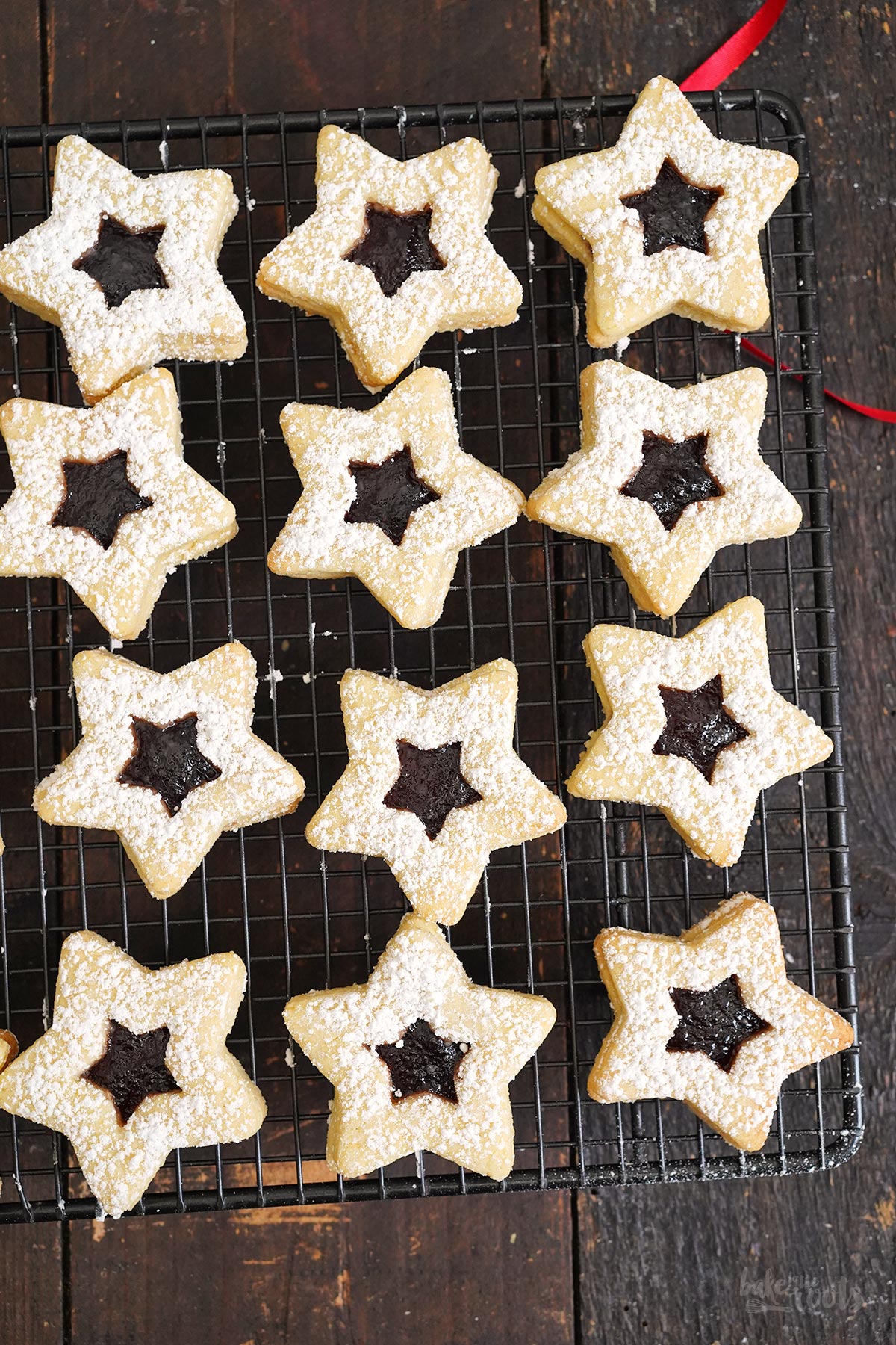 Mandelsterne mit Marmelade | Bake to the roots