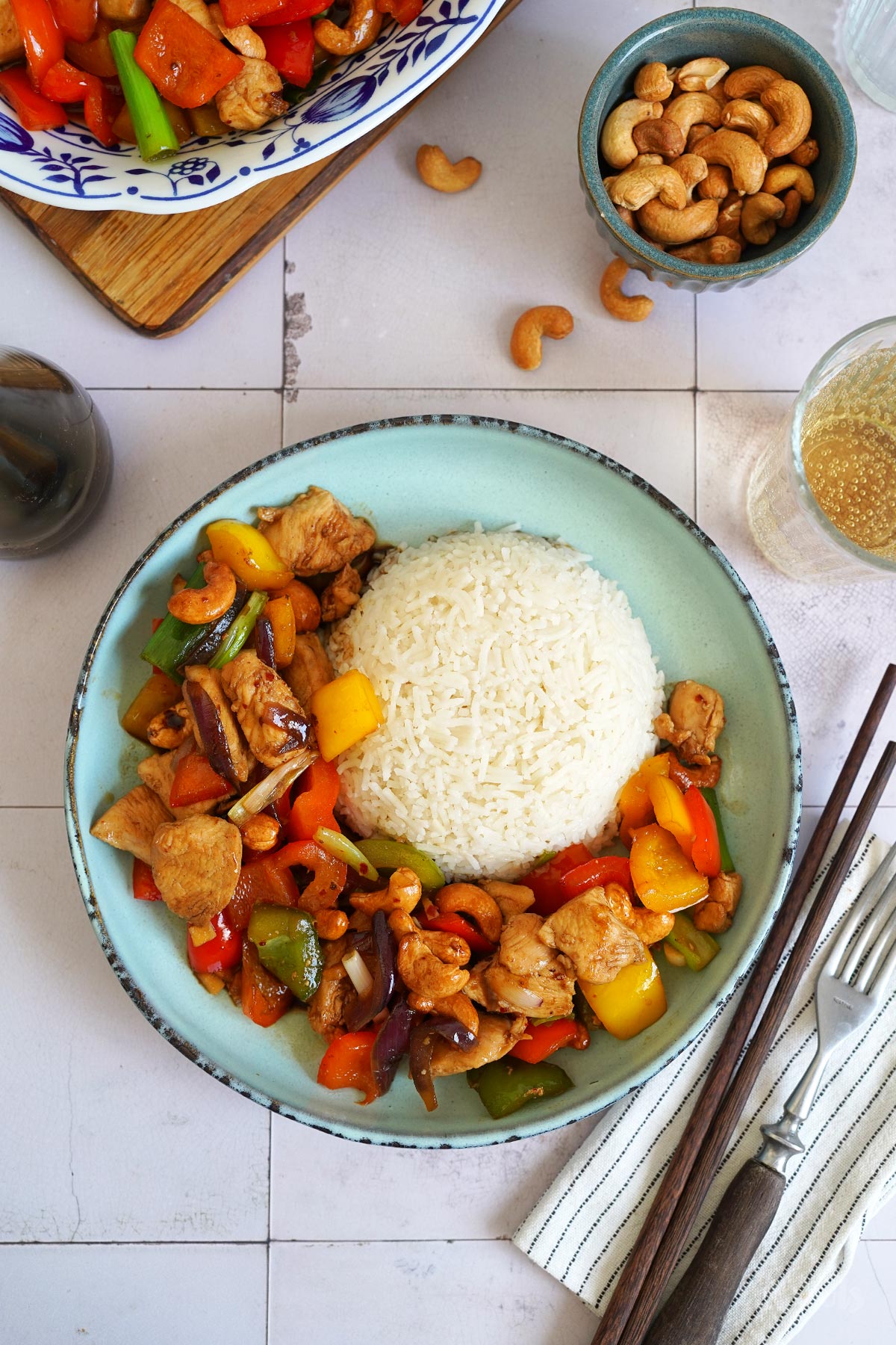 Cashew Chicken mit Reis | Bake to the roots