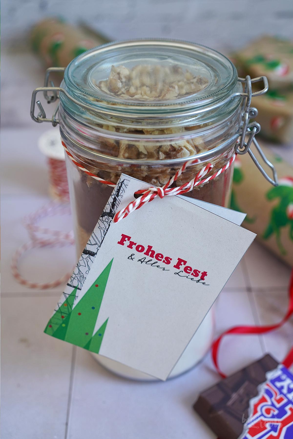 Walnuss Brownie Mix zum Verschenken | Bake to the roots