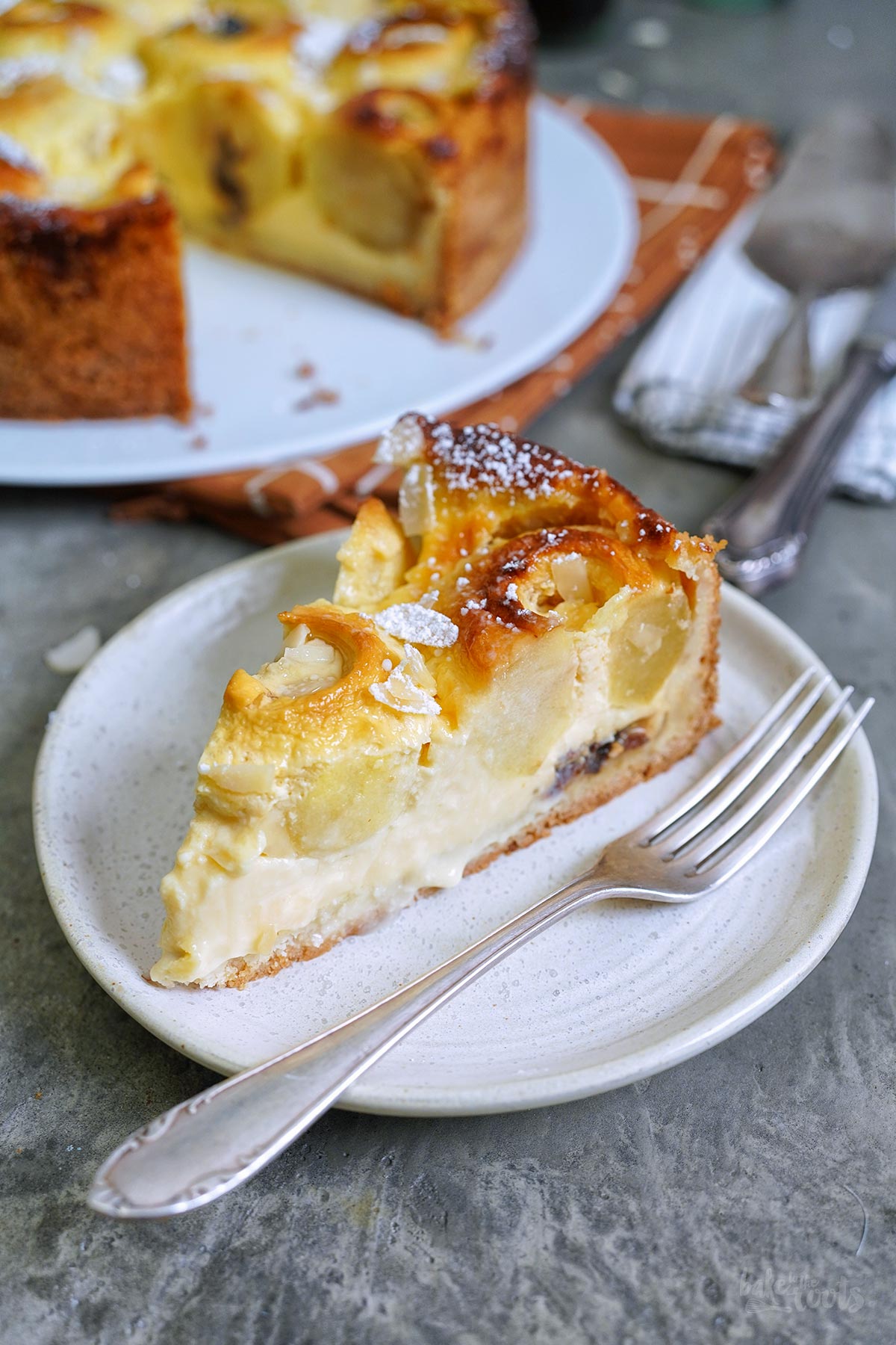 Einfacher Bratapfelkuchen (mit Pudding) | Bake to the roots