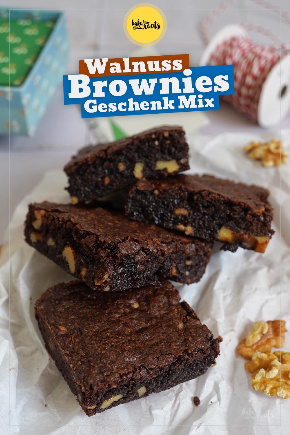 Walnuss Brownie Mix zum Verschenken | Bake to the roots