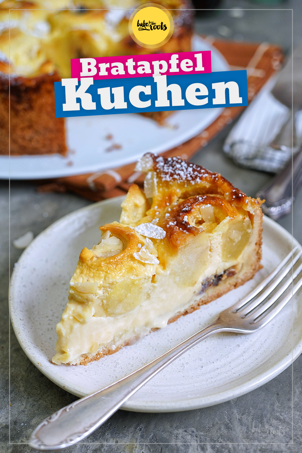 Einfacher Bratapfelkuchen (mit Pudding) | Bake to the roots
