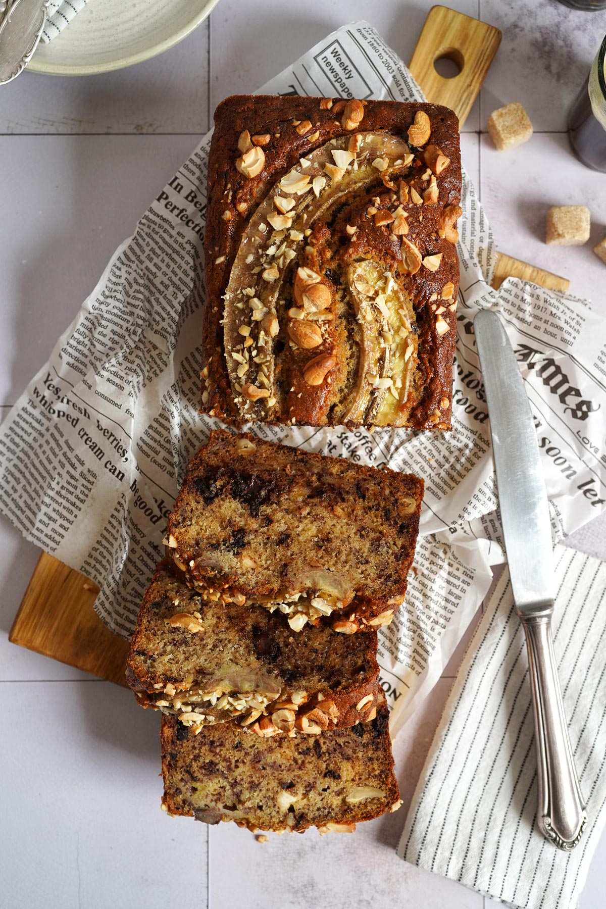Banana Bread with Chocolate & Cashews | Bake to the roots
