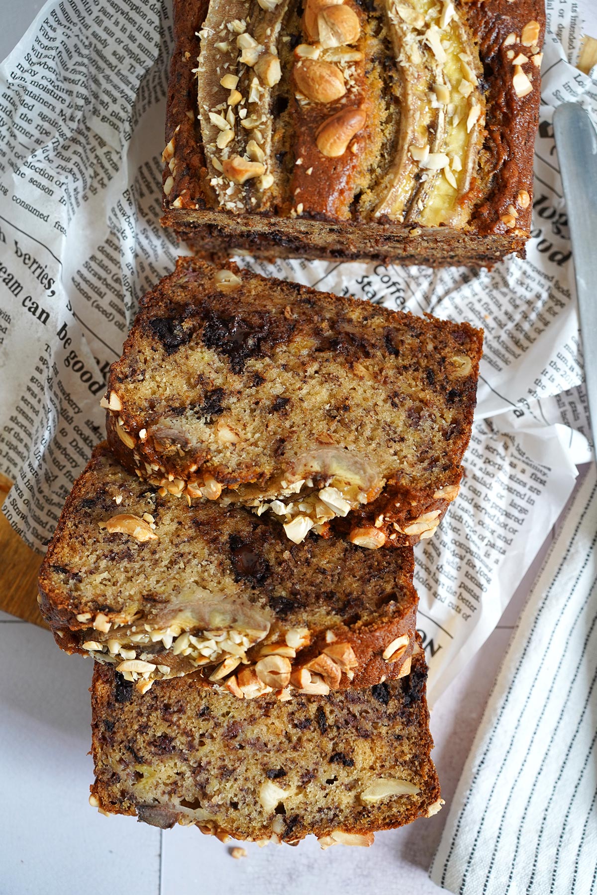 Banana Bread with Chocolate & Cashews | Bake to the roots
