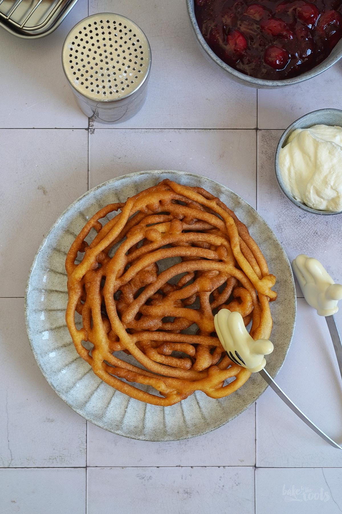 Funnel Cakes with Cherry Compote | Bake to the roots
