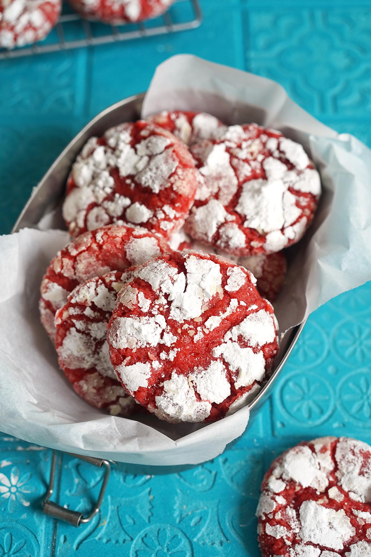Red Bean Crinkle Cookies | Bake to the roots