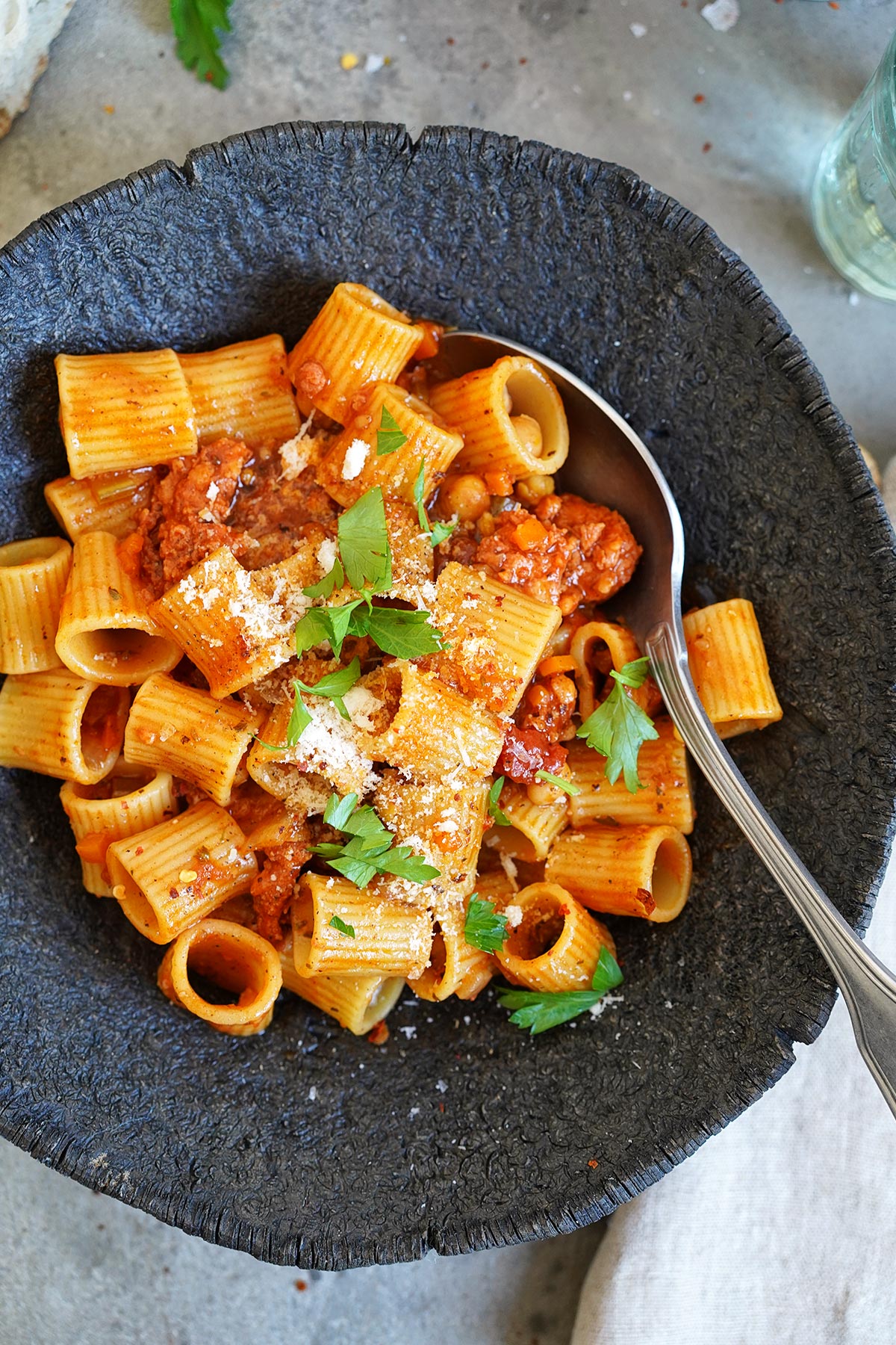 One-Pot Pasta with Chickpeas & Chorizo | Bake to the roots