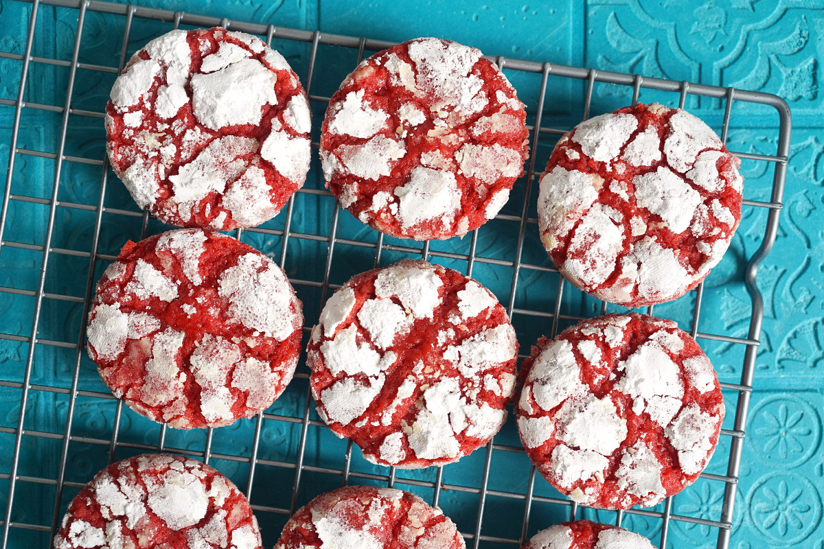 Red Bean Crinkle Cookies | Bake to the roots