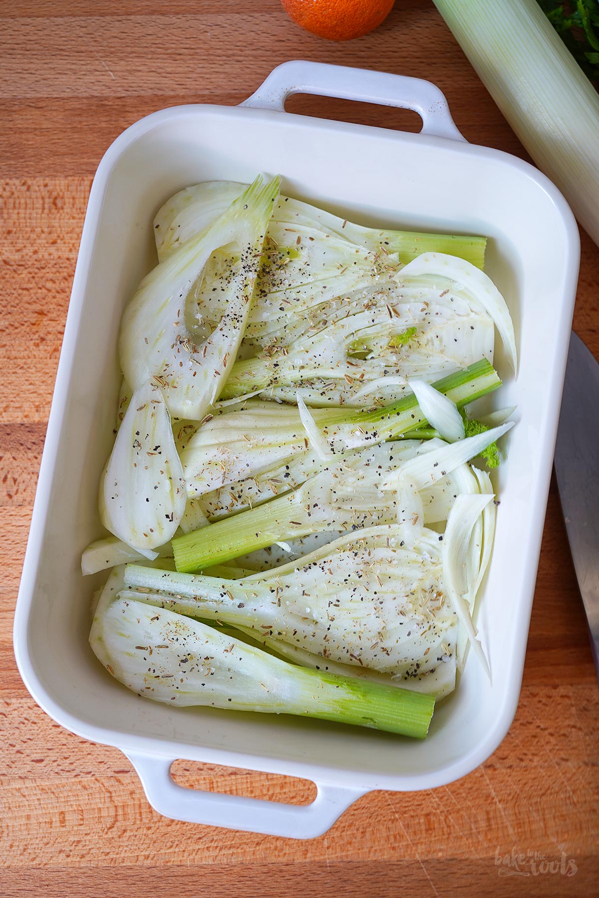 Fenchel, Lauch, Bohnen & Bratwurst aus dem Ofen | Bake to the roots