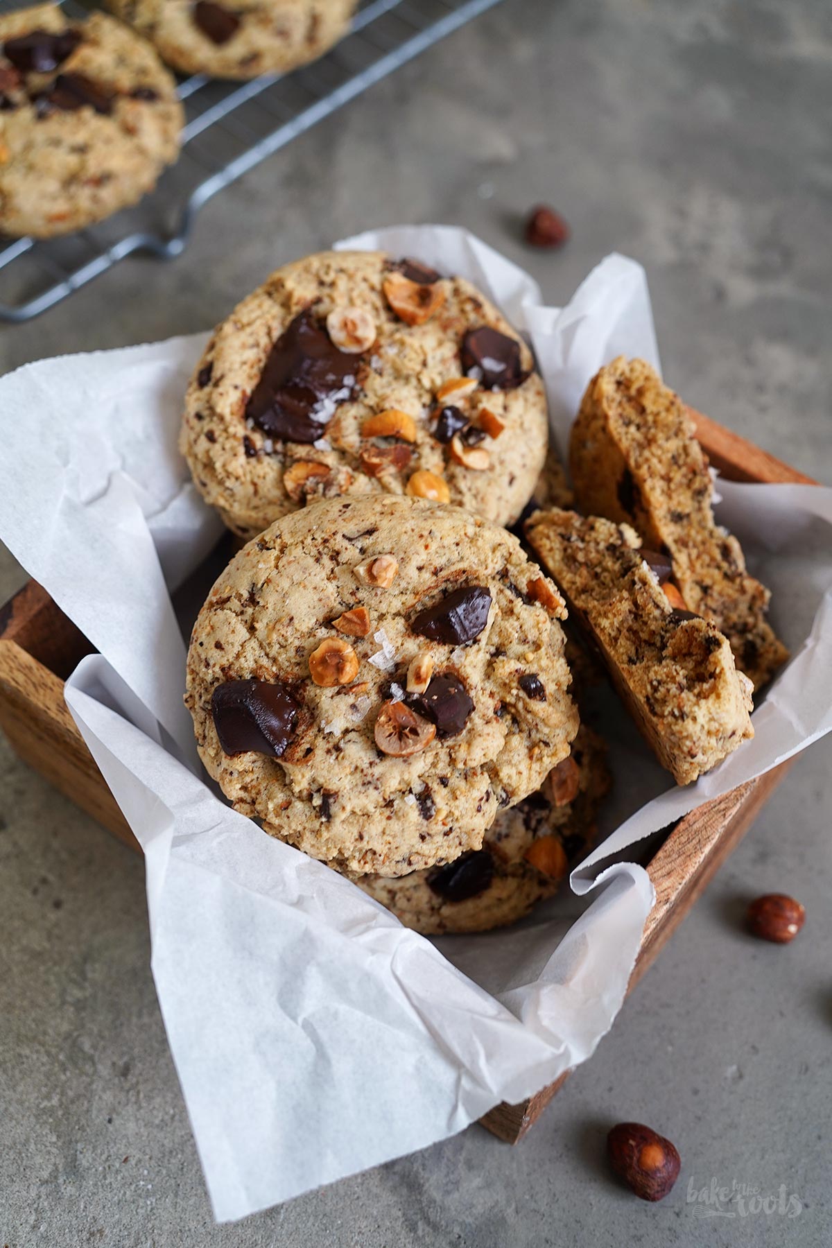 Haselnuss Espresso Schokolade Cookies | Bake to the roots