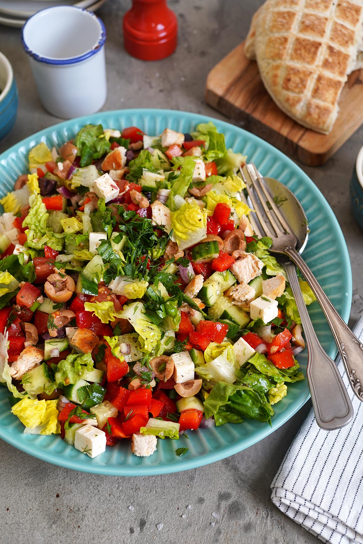Chopped Salad mit Hühnchen | Bake to the roots