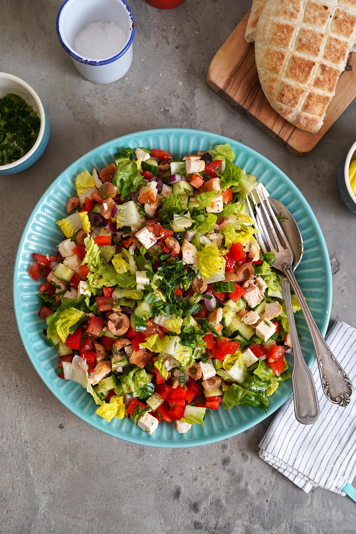 Chopped Salad mit Hühnchen | Bake to the roots