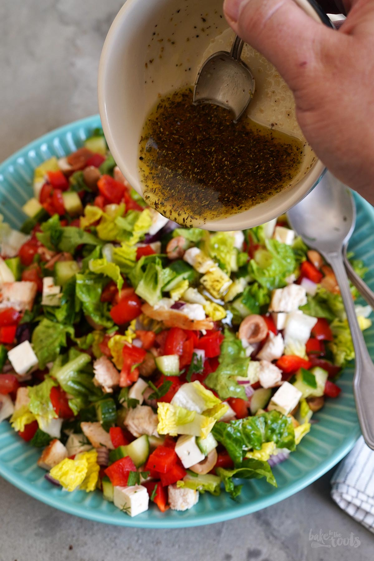 Chopped Salad mit Hühnchen | Bake to the roots