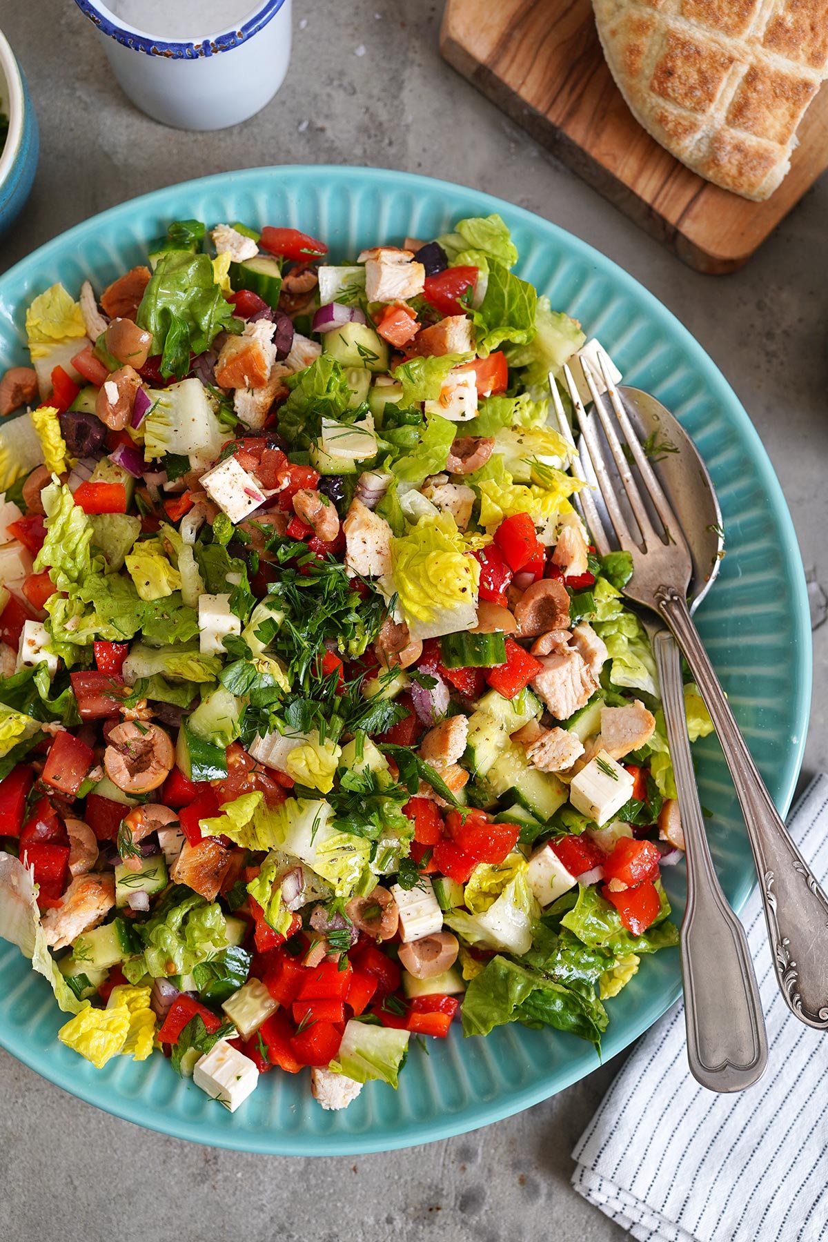 Chopped Salad mit Hühnchen | Bake to the roots