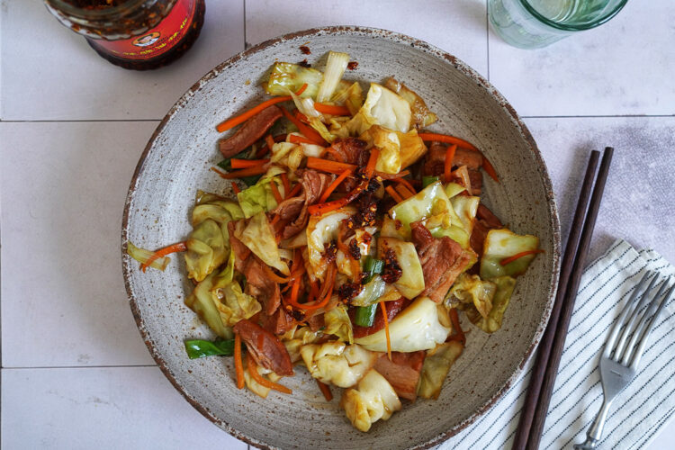 Cabbage Stir-Fry with Pork Belly | Bake to the roots