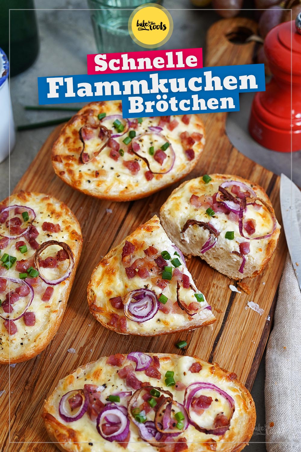 Schnelle Flammkuchen Brötchen aus dem AirFryer | Bake to the roots