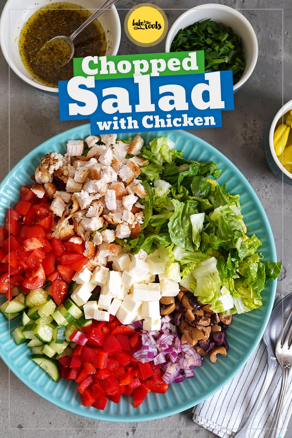 Chopped Salad mit Hühnchen | Bake to the roots