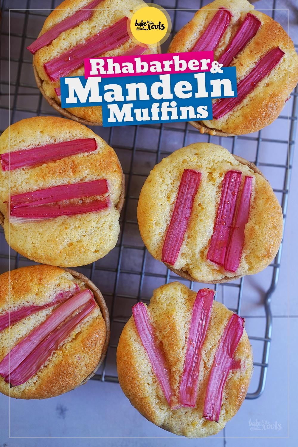 Einfache Rhabarber Mandel Muffins | Bake to the roots