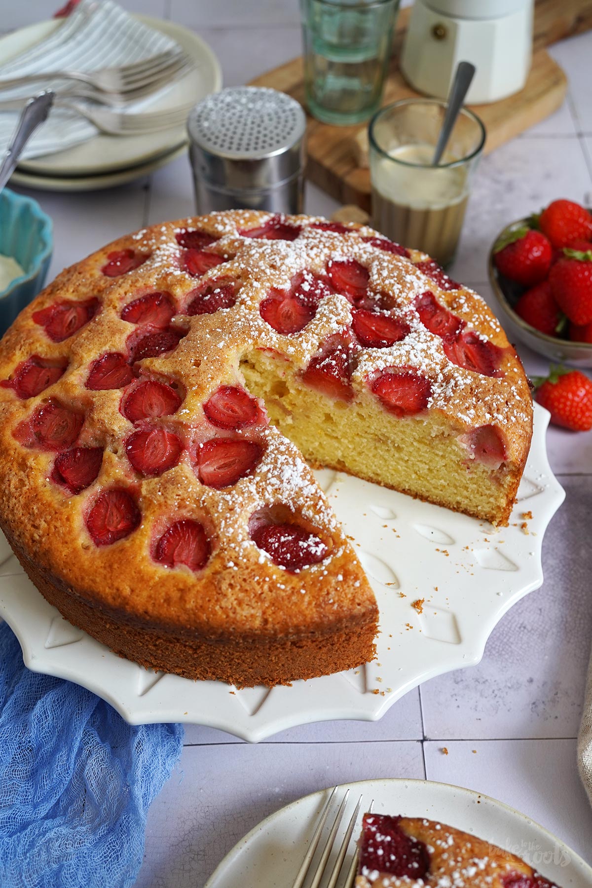 Easy Strawberry Ricotta Cake | Bake to the roots