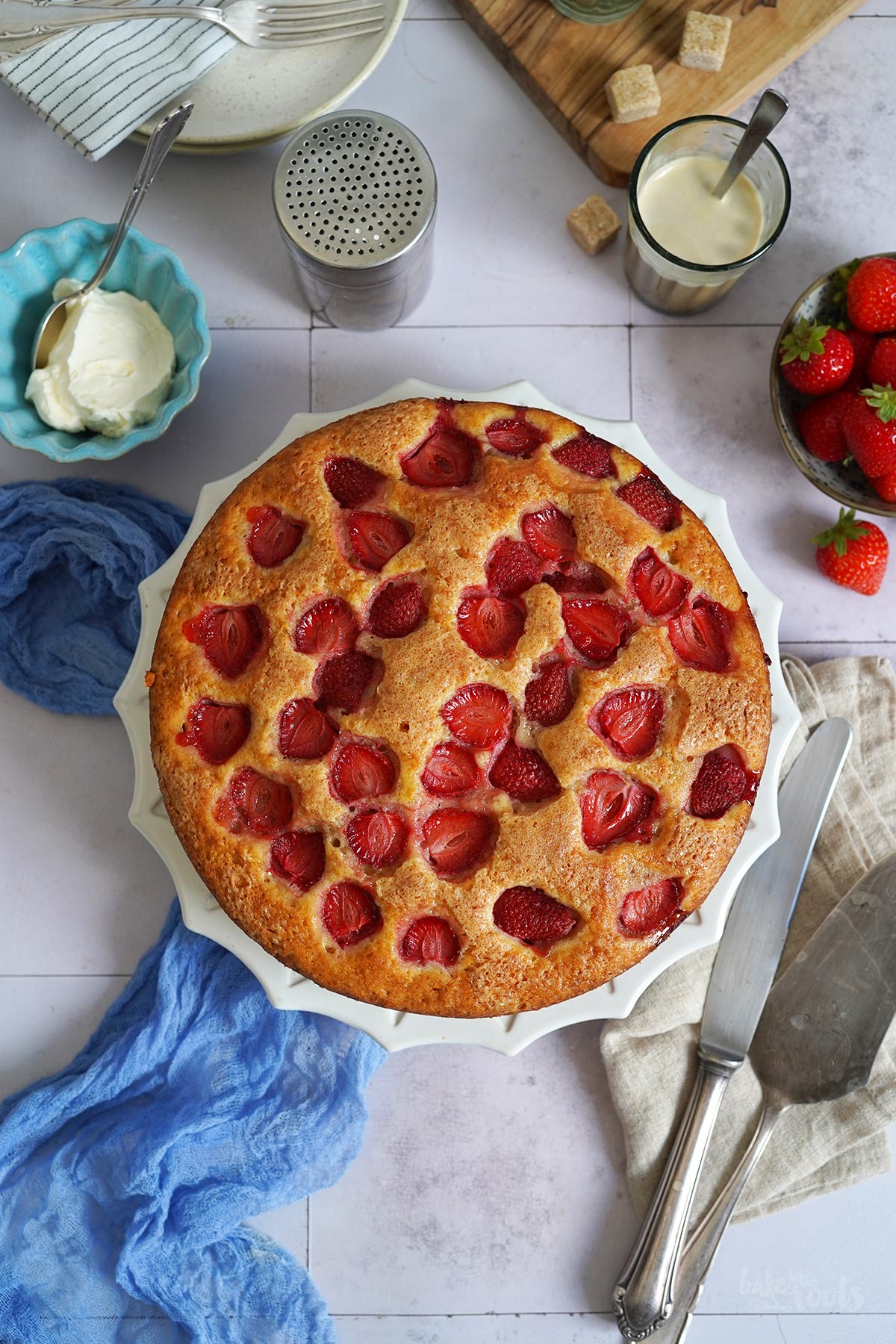 Easy Strawberry Ricotta Cake | Bake to the roots