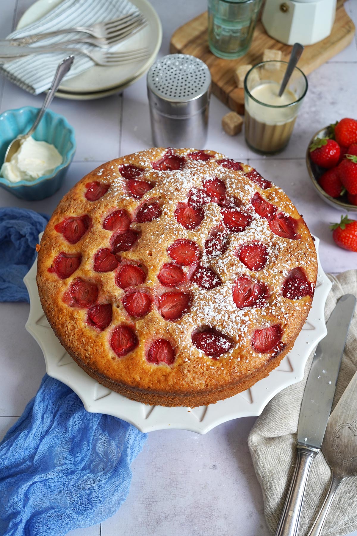 Easy Strawberry Ricotta Cake | Bake to the roots