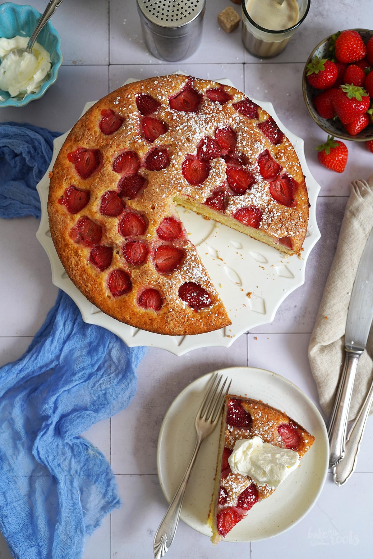 Easy Strawberry Ricotta Cake | Bake to the roots