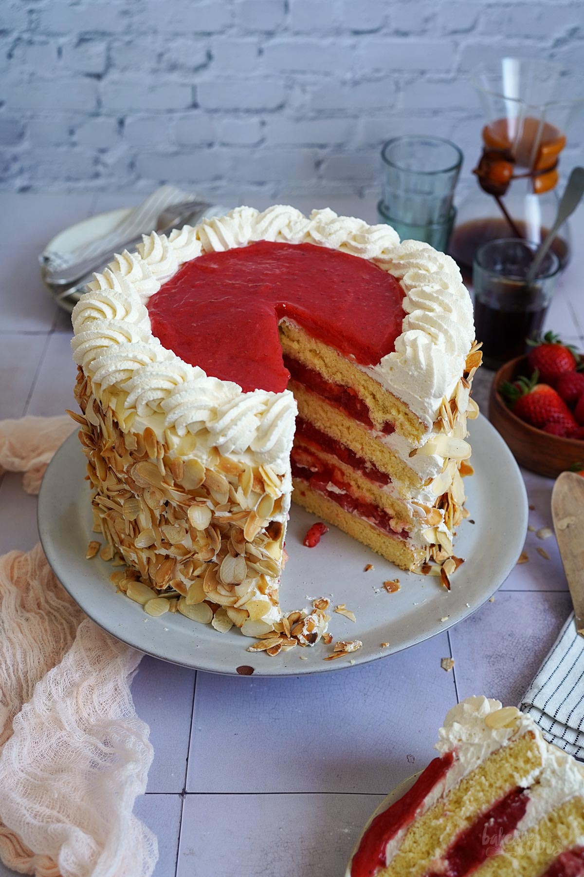 Strawberry & Raspberry Layer Cake | Bake to the roots