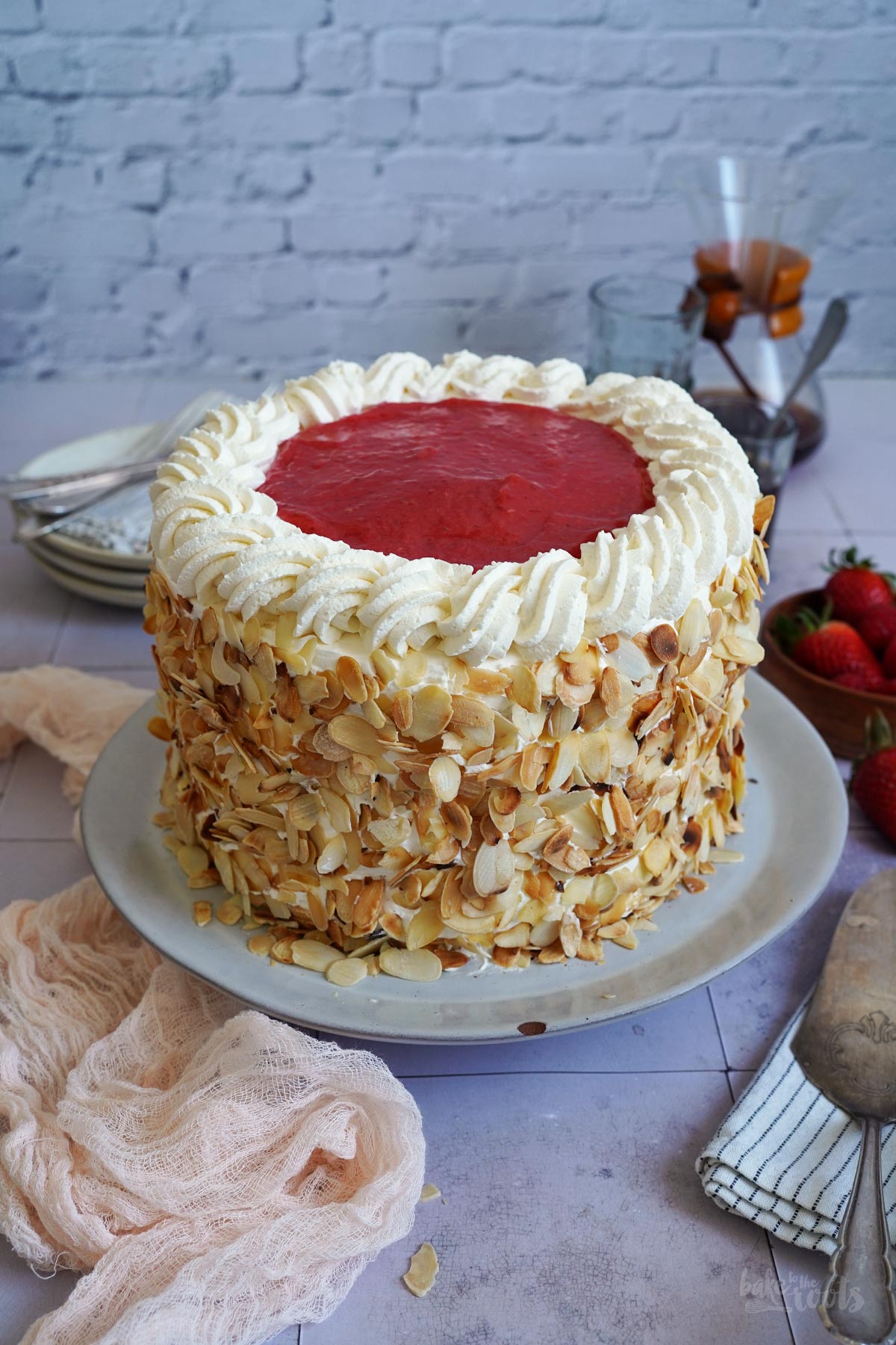 Strawberry & Raspberry Layer Cake | Bake to the roots