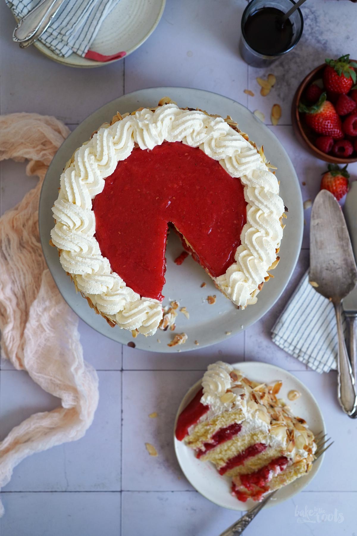 Strawberry & Raspberry Layer Cake | Bake to the roots