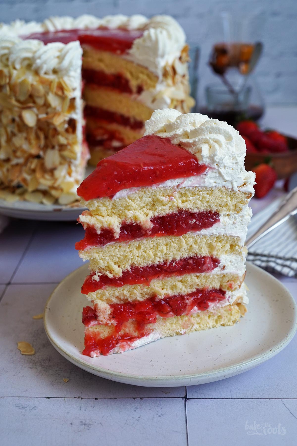 Strawberry & Raspberry Layer Cake | Bake to the roots