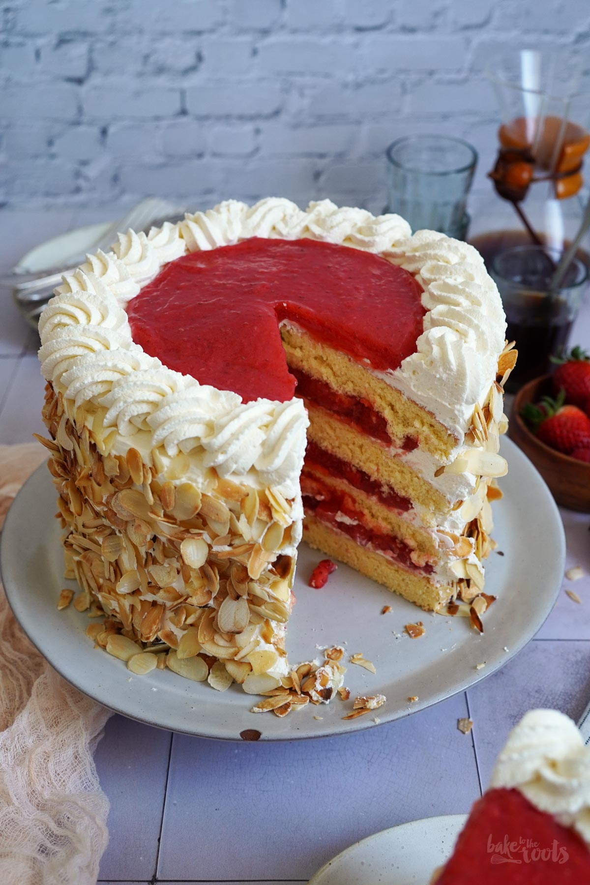 Strawberry & Raspberry Layer Cake | Bake to the roots
