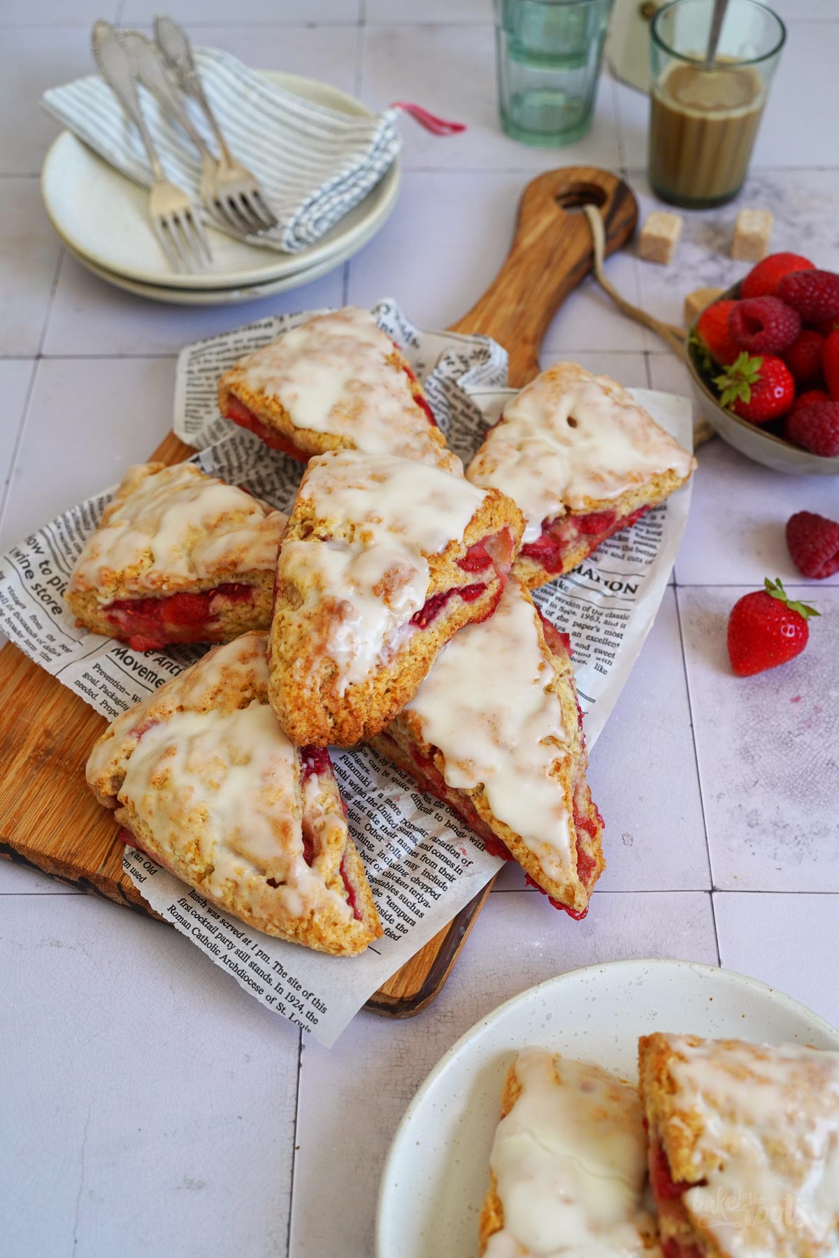 Strawberry Raspberry Scones | Bake to the roots