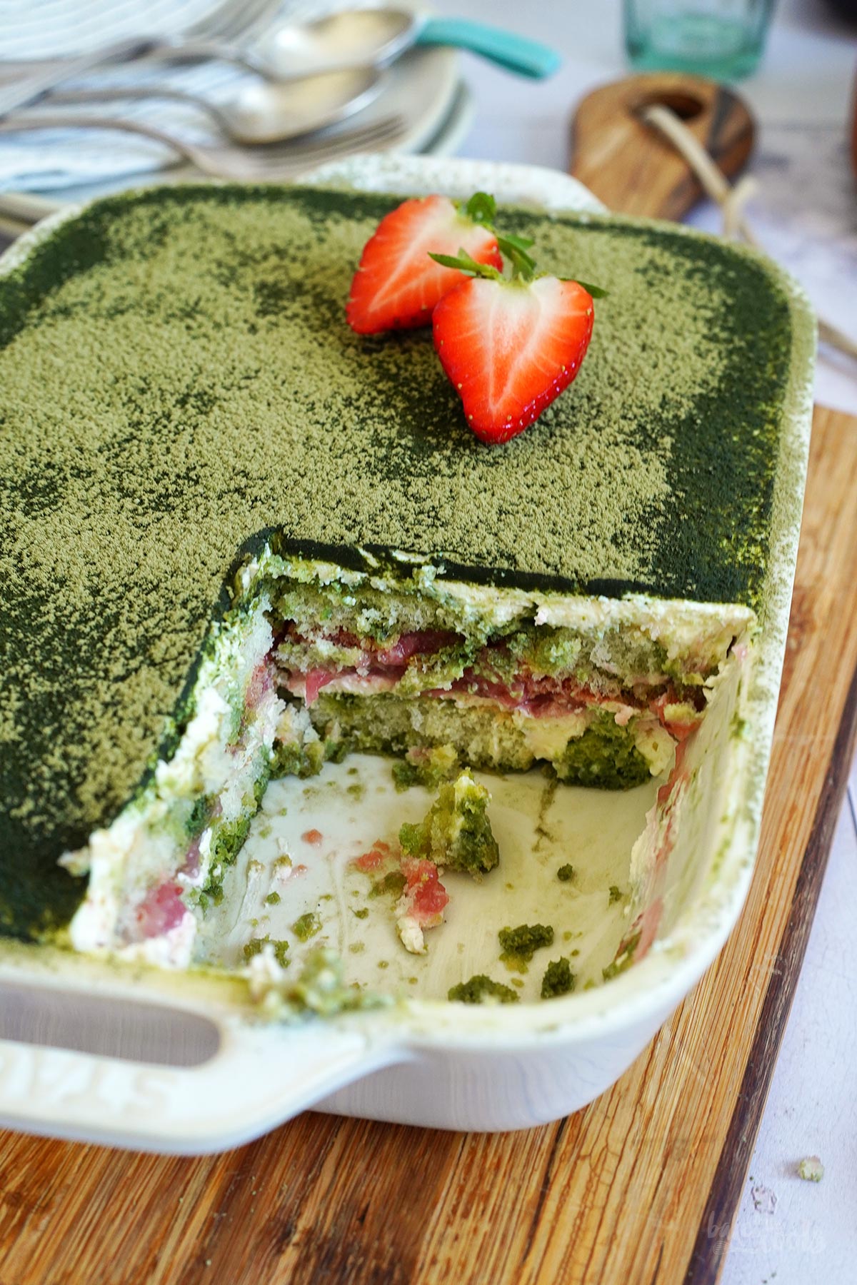 Erdbeeren & Matcha Tiramisu | Bake to the roots