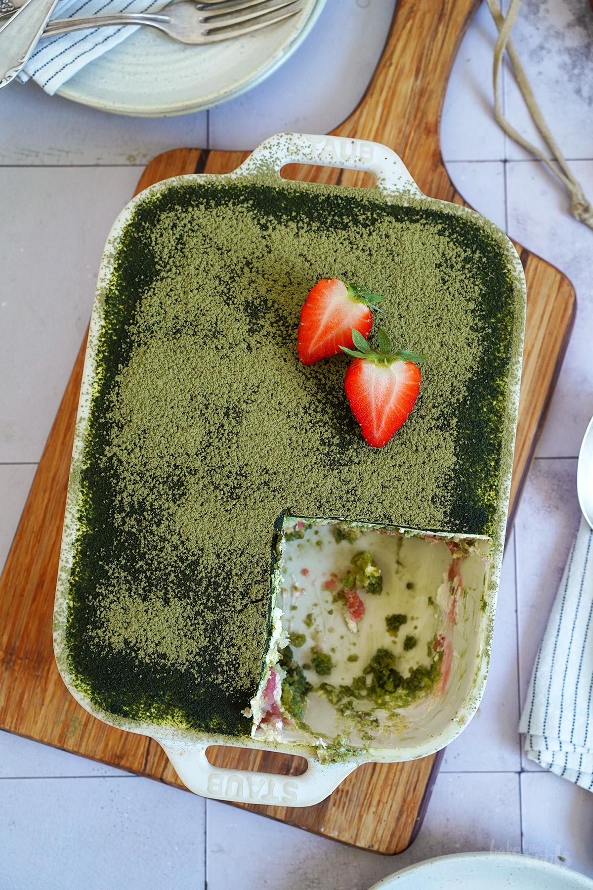 Erdbeeren & Matcha Tiramisu | Bake to the roots