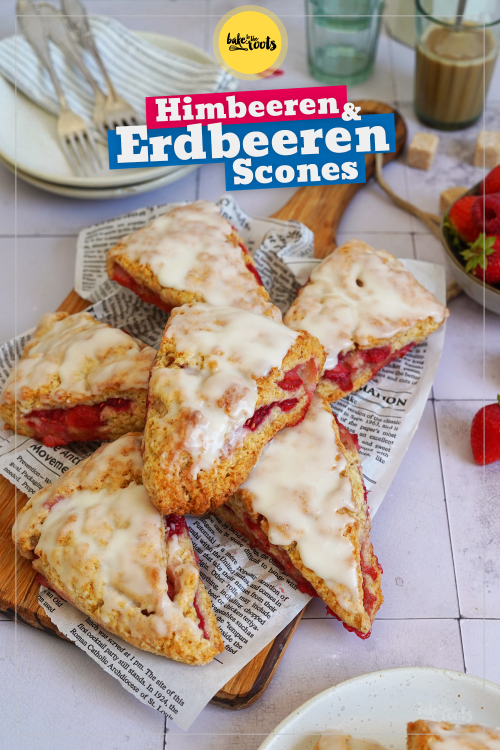 Erdbeeren & Himbeeren Scones | Bake to the roots