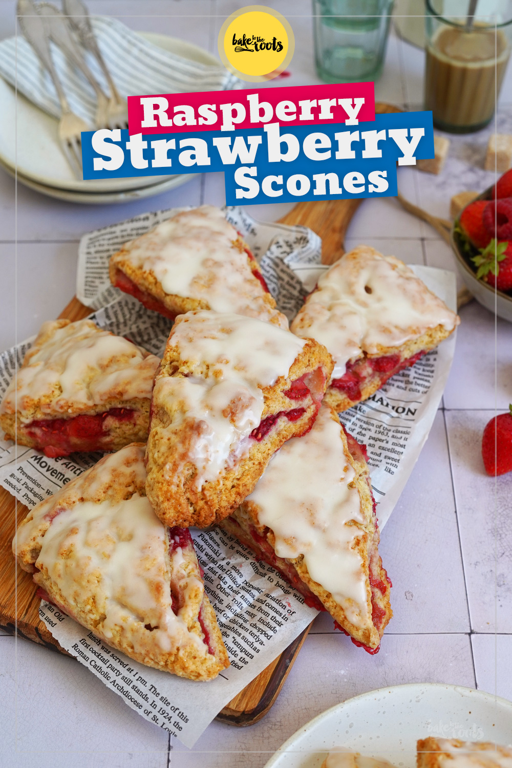 Strawberry Raspberry Scones | Bake to the roots