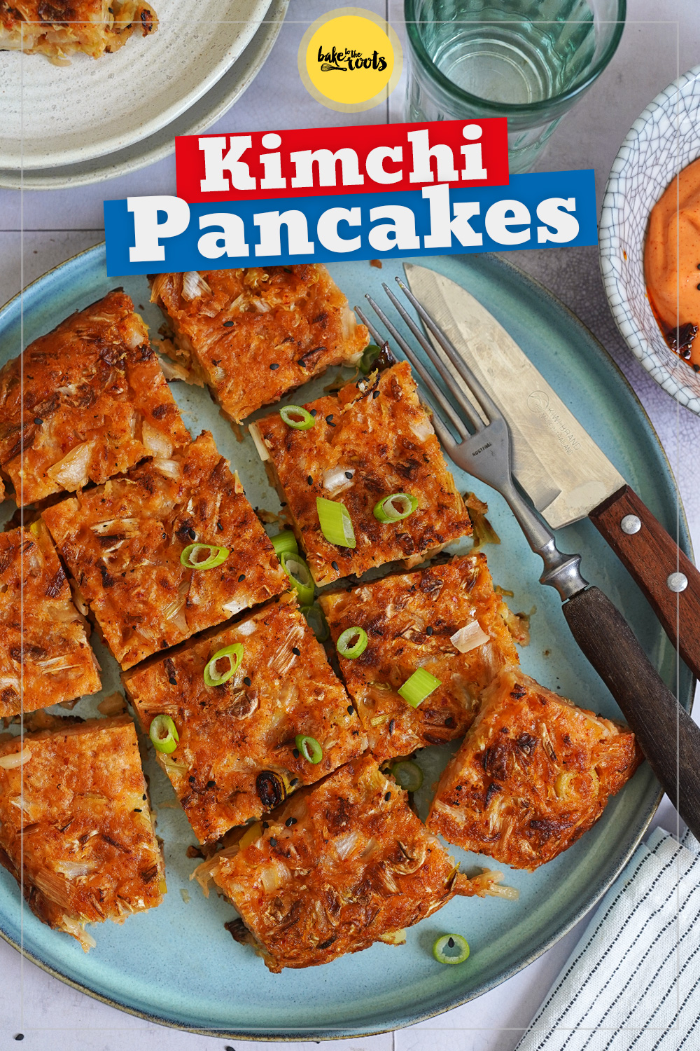 Koreanische Kimchi Pancakes mit Gochujang Dip | Bake to the roots