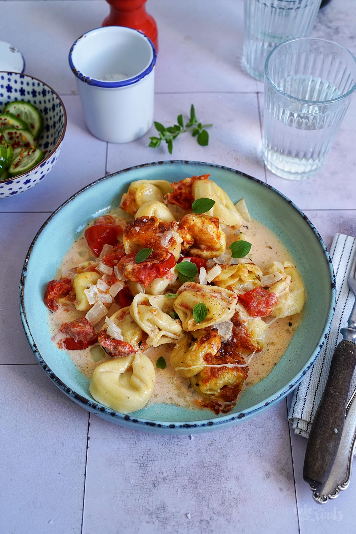 AirFryer Tortellini Auflauf mit Tomaten | Bake to the roots