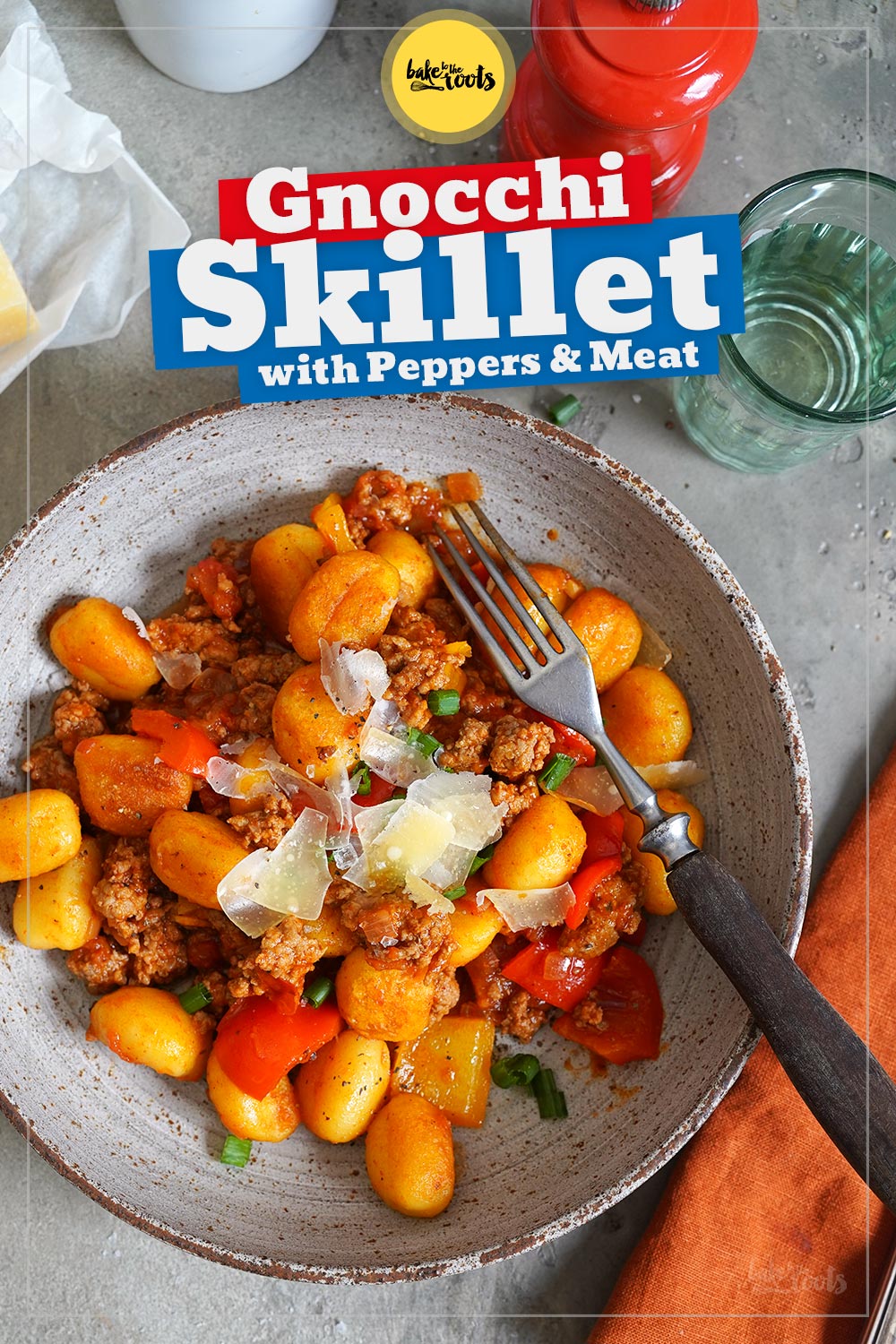 Gnocchi Skillet with Bell Peppers & Minced Meat | Bake to the roots