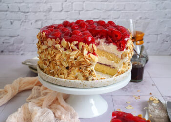 Himbeeren Mascarpone Biskuit Törtchen | Bake to the roots