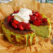 Strawberry Matcha San Sebastian Cheesecake | Bake to the roots