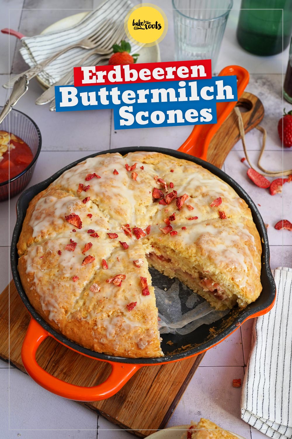 Erdbeeren Buttermilch Scones | Bake to the roots