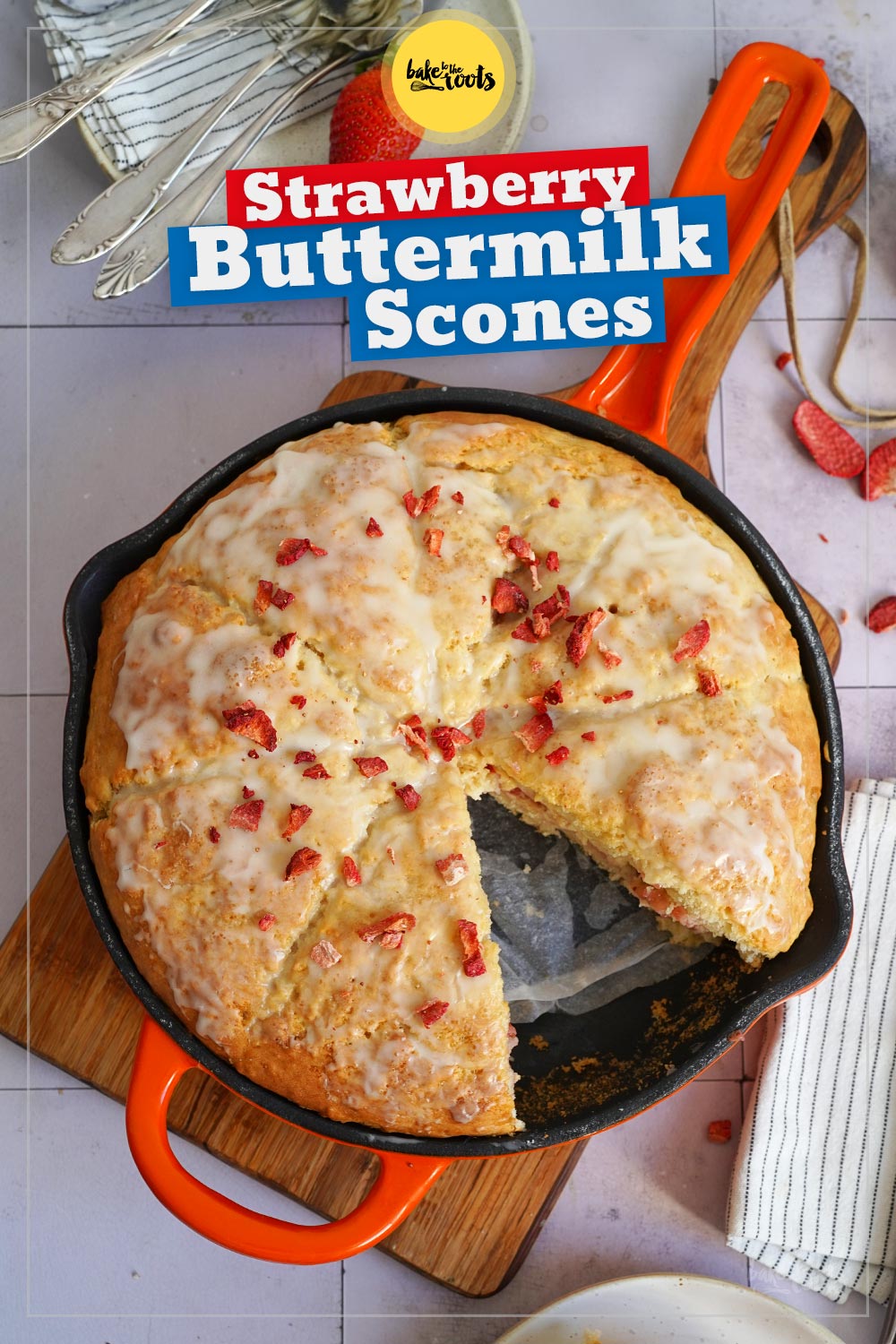 Strawberry Buttermilk Scones | Bake to the roots
