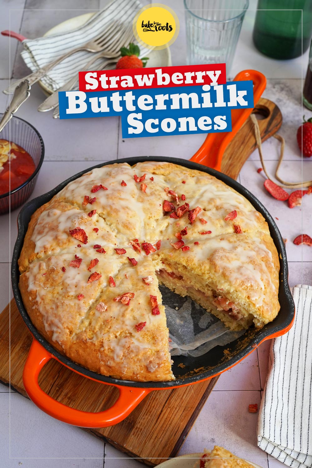 Strawberry Buttermilk Scones | Bake to the roots