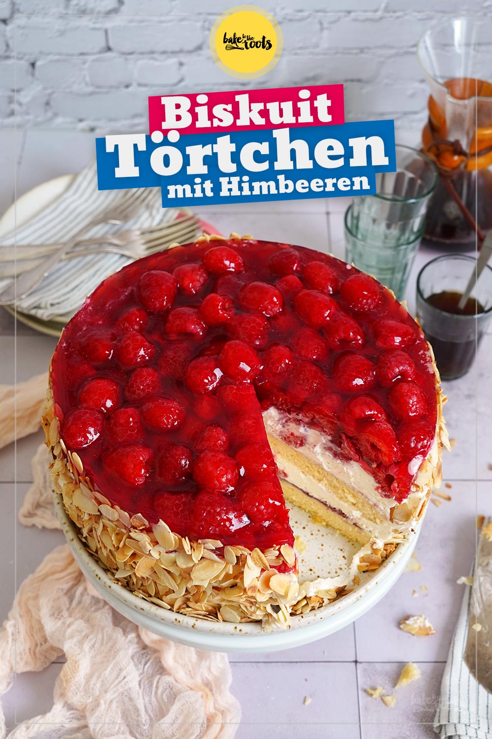 Himbeeren Mascarpone Biskuit Törtchen | Bake to the roots