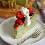 Strawberry Matcha San Sebastian Cheesecake | Bake to the roots