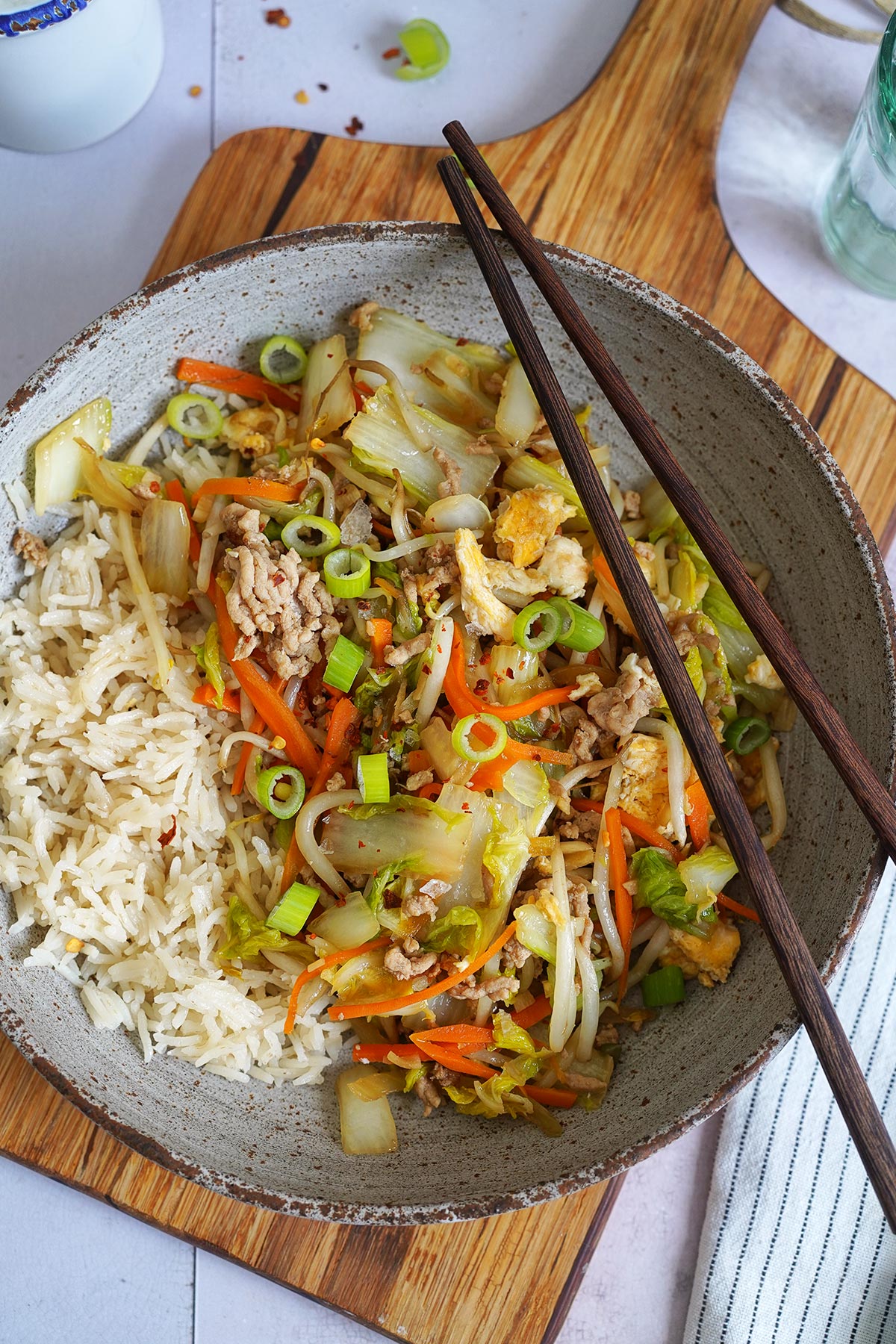 Einfache Chinakohl Hackfleisch Pfanne | Bake to the roots