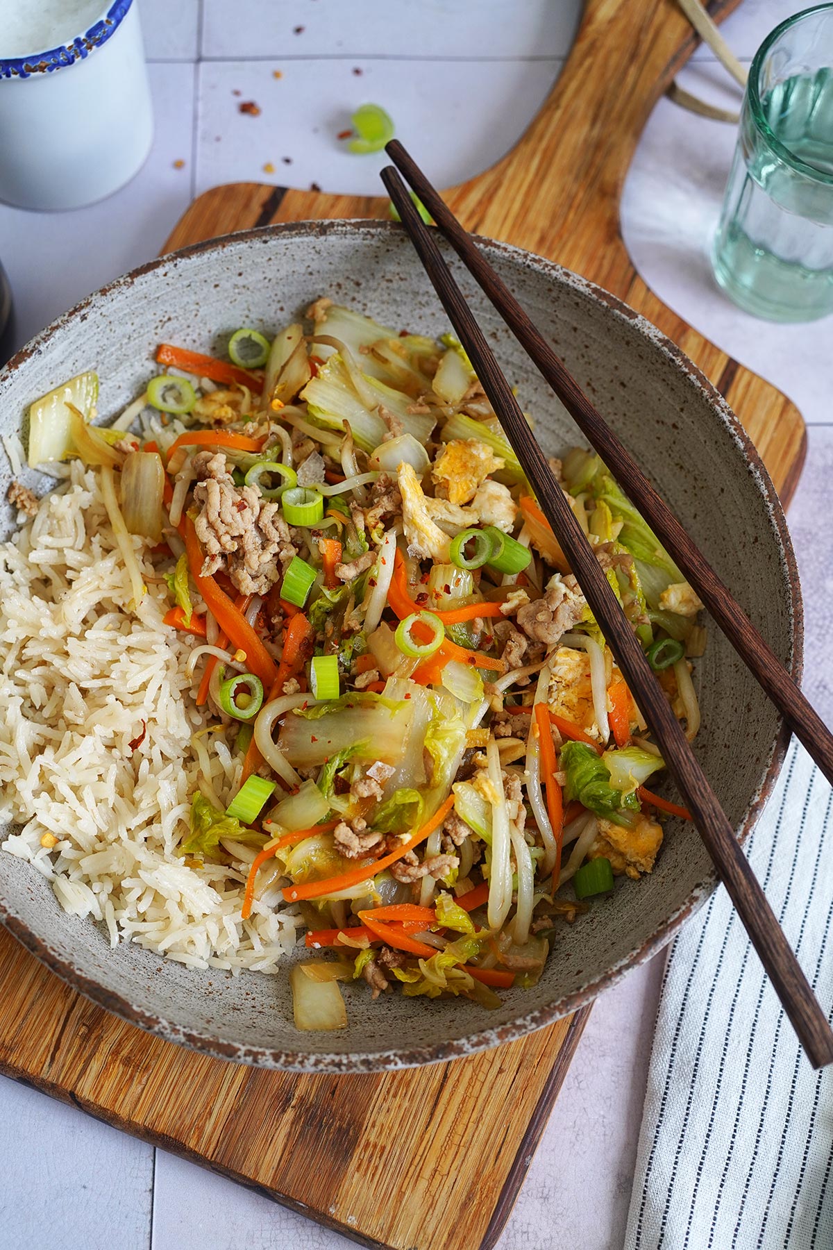 Einfache Chinakohl Hackfleisch Pfanne | Bake to the roots