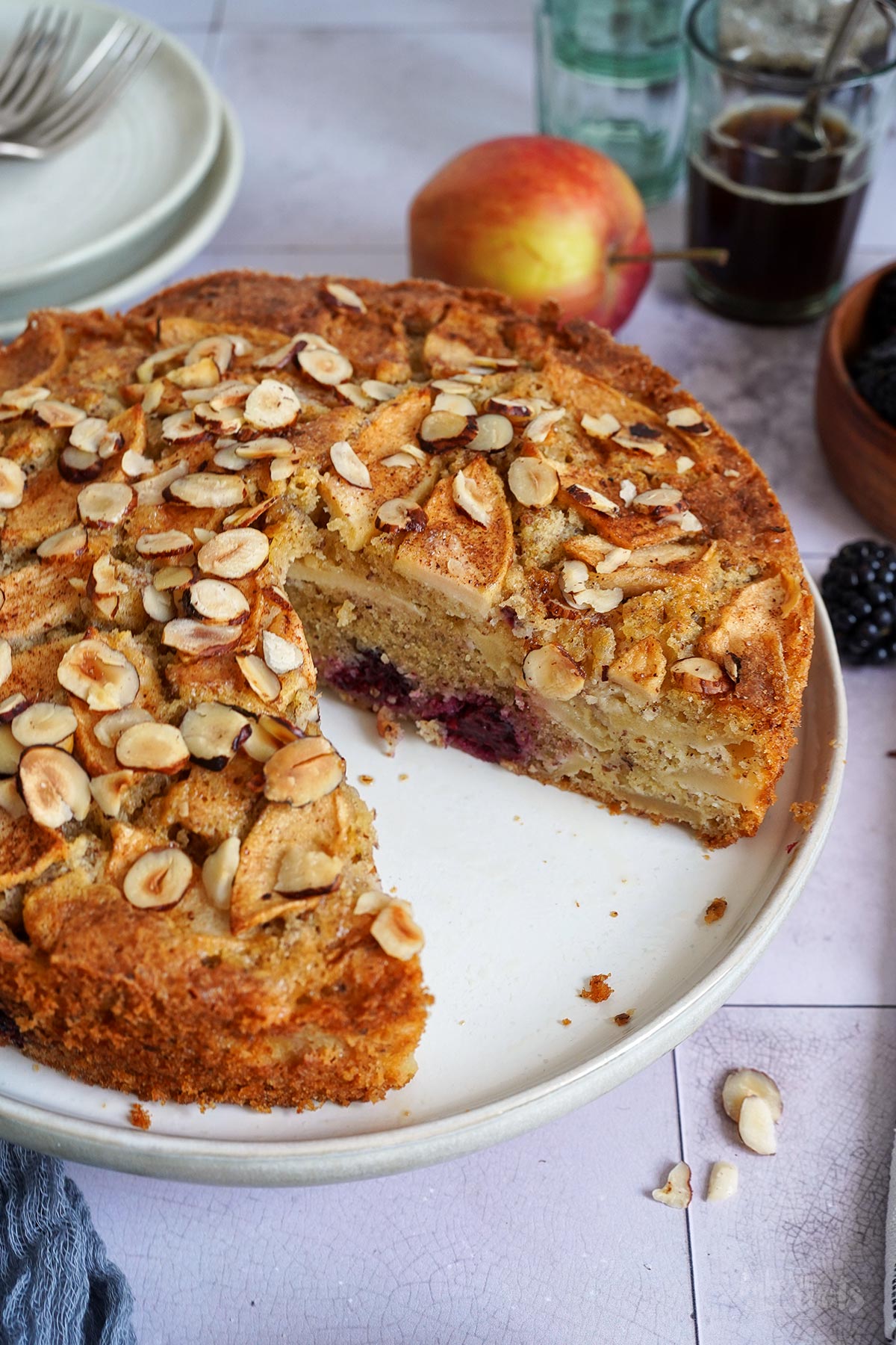 Quick & Easy Blackberry Apple Cake | Bake to the roots